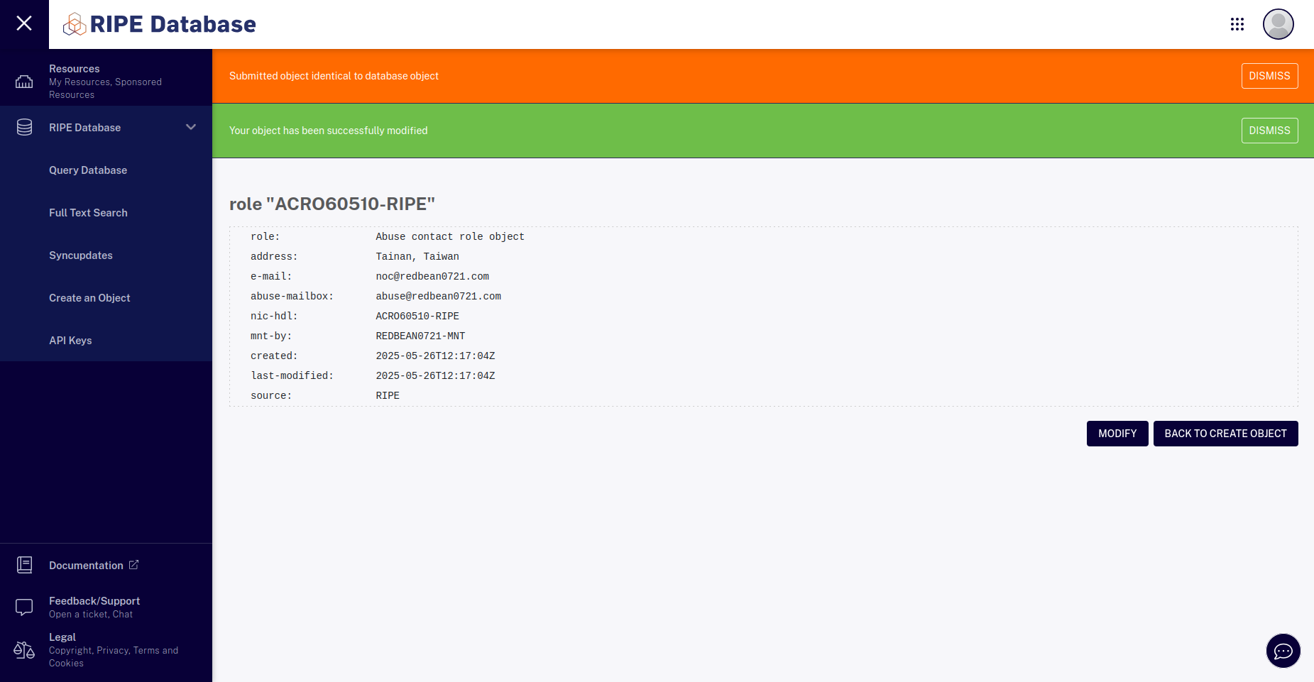 RIPE Get role abuse mailbox
